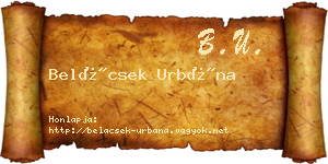Belácsek Urbána névjegykártya